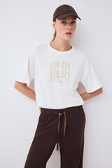 Pedro del Hierro Oversize activewear logo T-shirt White