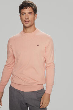 Pedro del Hierro Cotton/silk/cashmere round neck jumper Pink