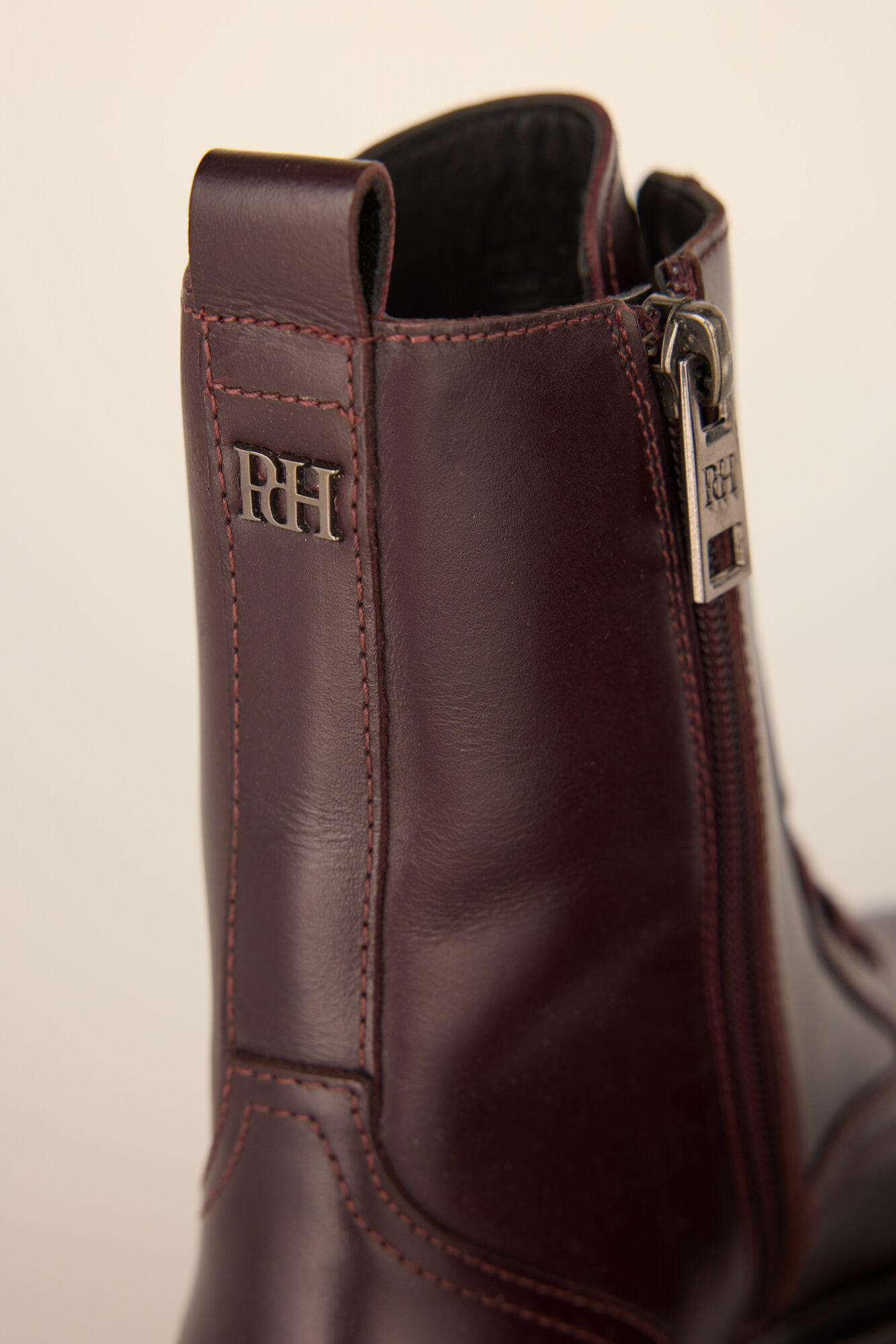Pedro del Hierro leather combat boot Burgundy