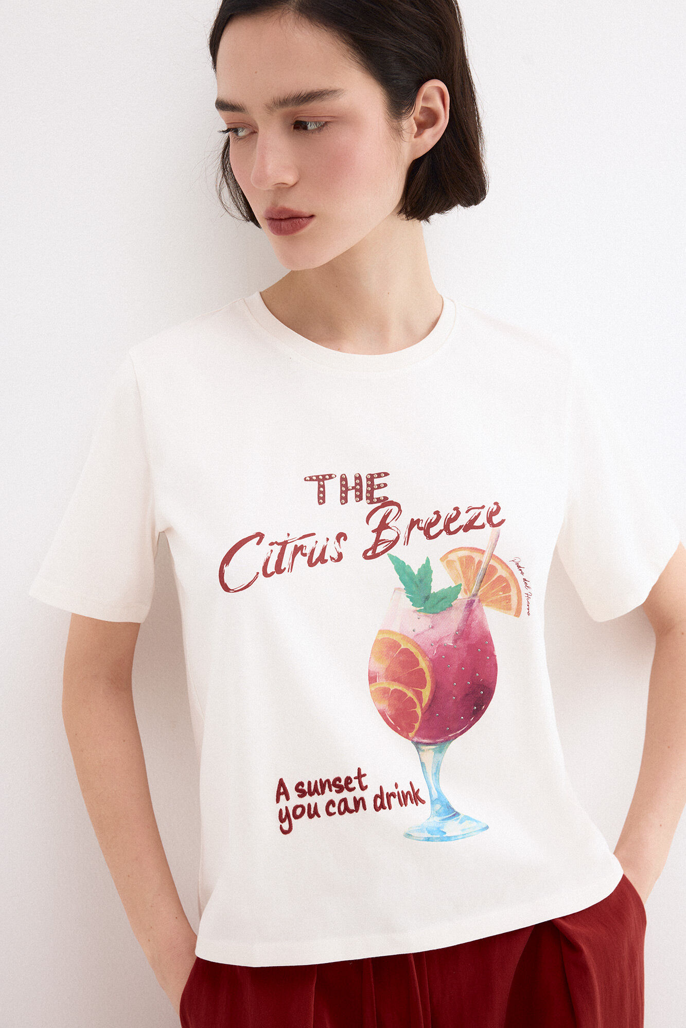 Pedro del Hierro Printed front T-shirt