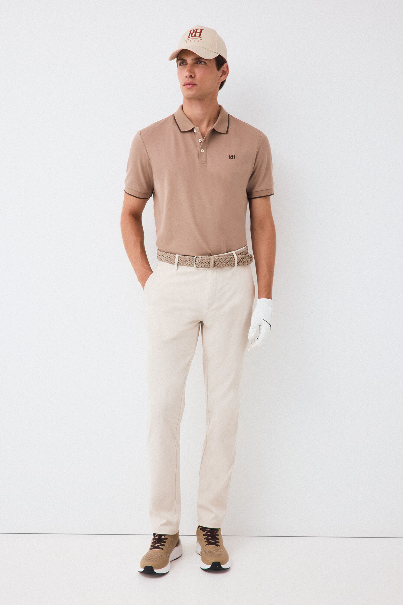 Pedro del Hierro Plain polo shirt Beige