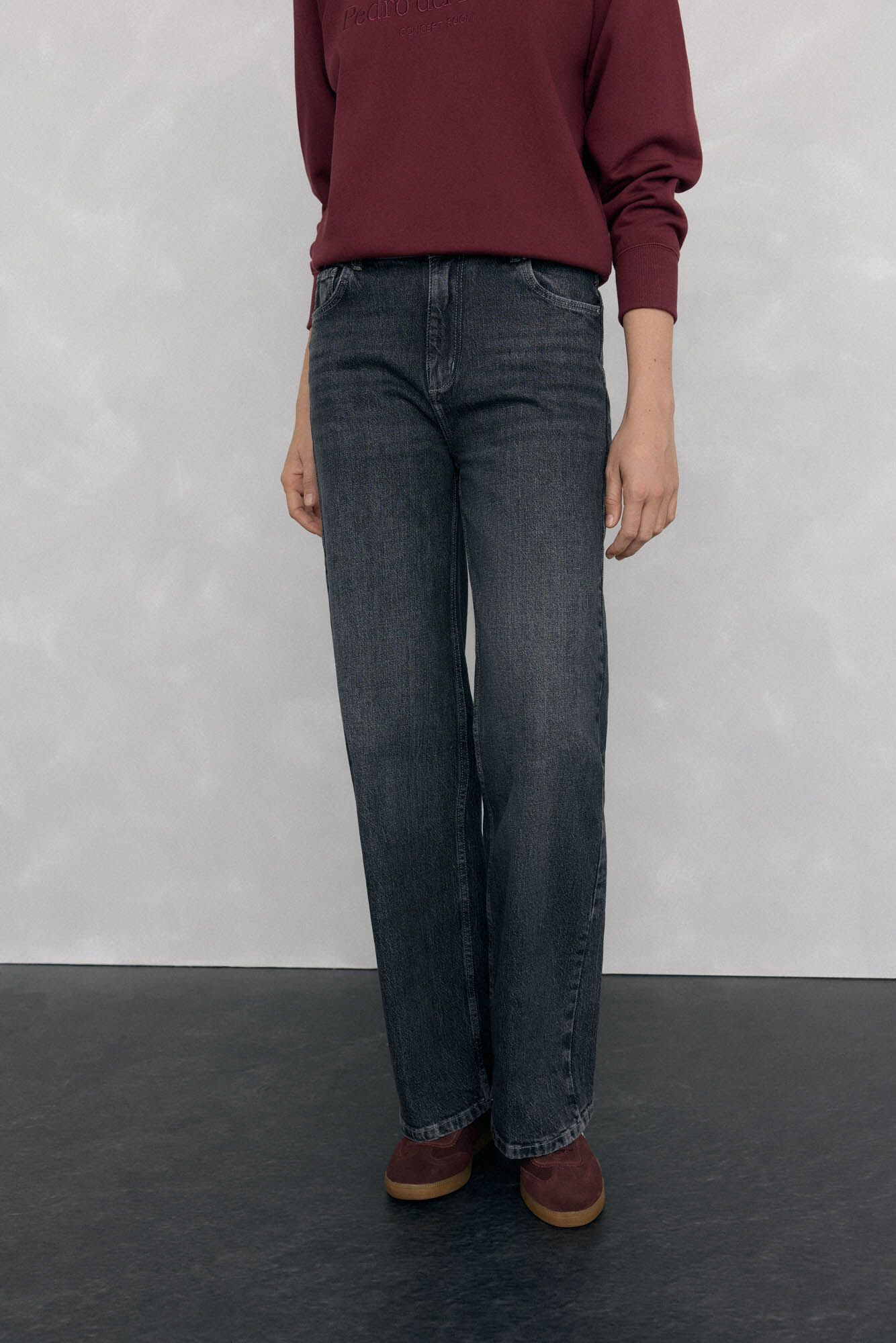 Pedro del Hierro Cal&ccedil;a jeans b&aacute;sica de perna larga Cizento