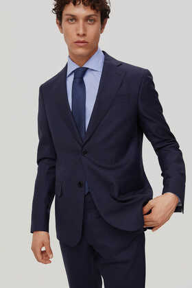 Pedro del Hierro Grey slim fit princes of wales check suit blazer Blue