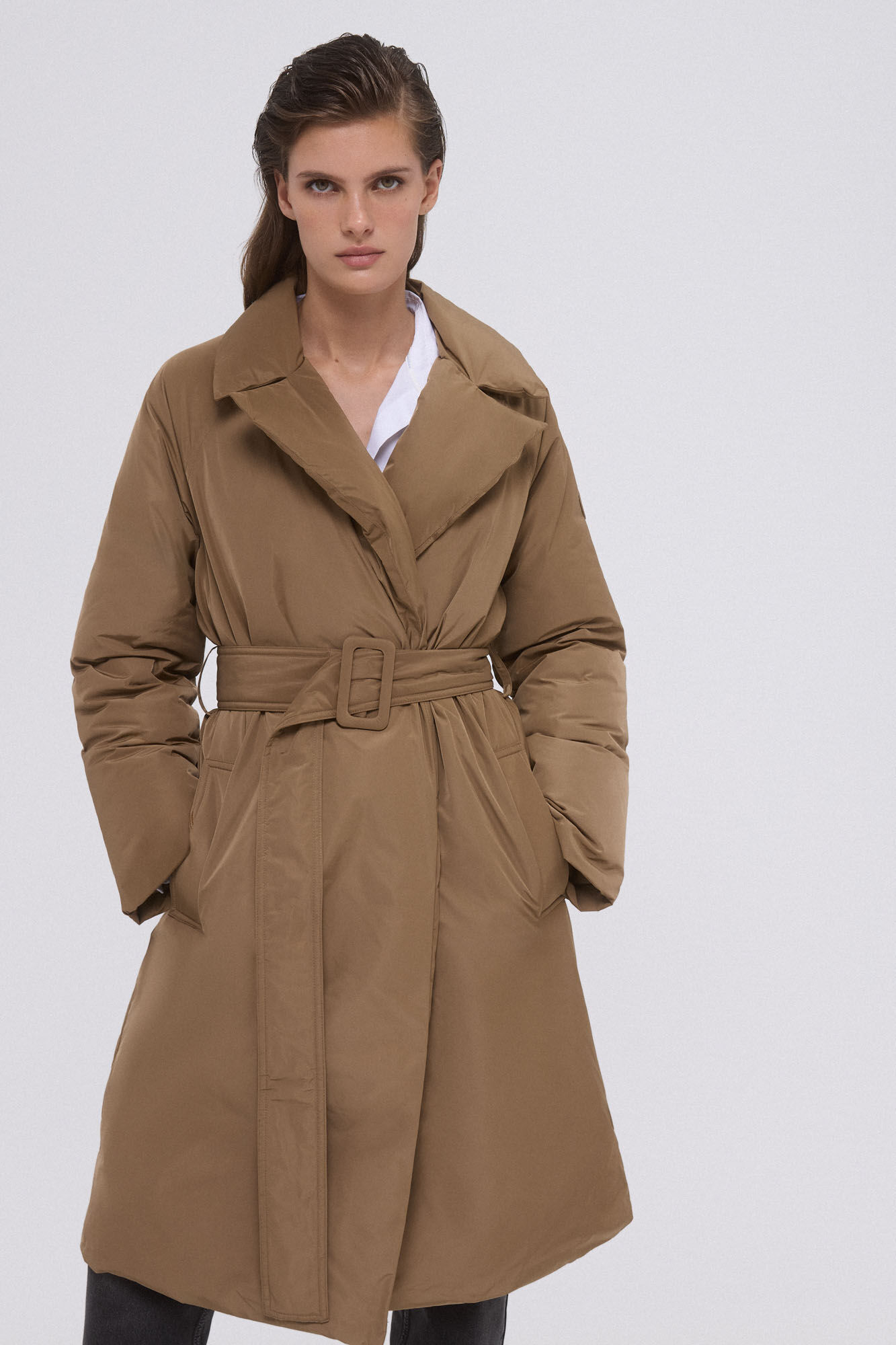 Pedro del Hierro Gabardina acolchada Beige