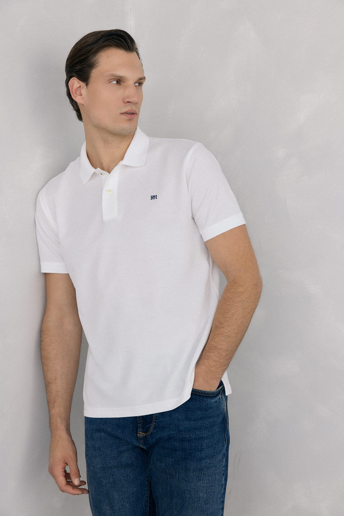Pedro del Hierro Polo b&aacute;sico piqu&eacute; Blanco