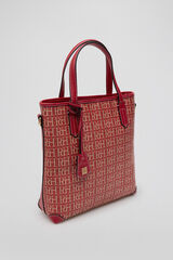 Pedro del Hierro Mini tote logo and leather Red