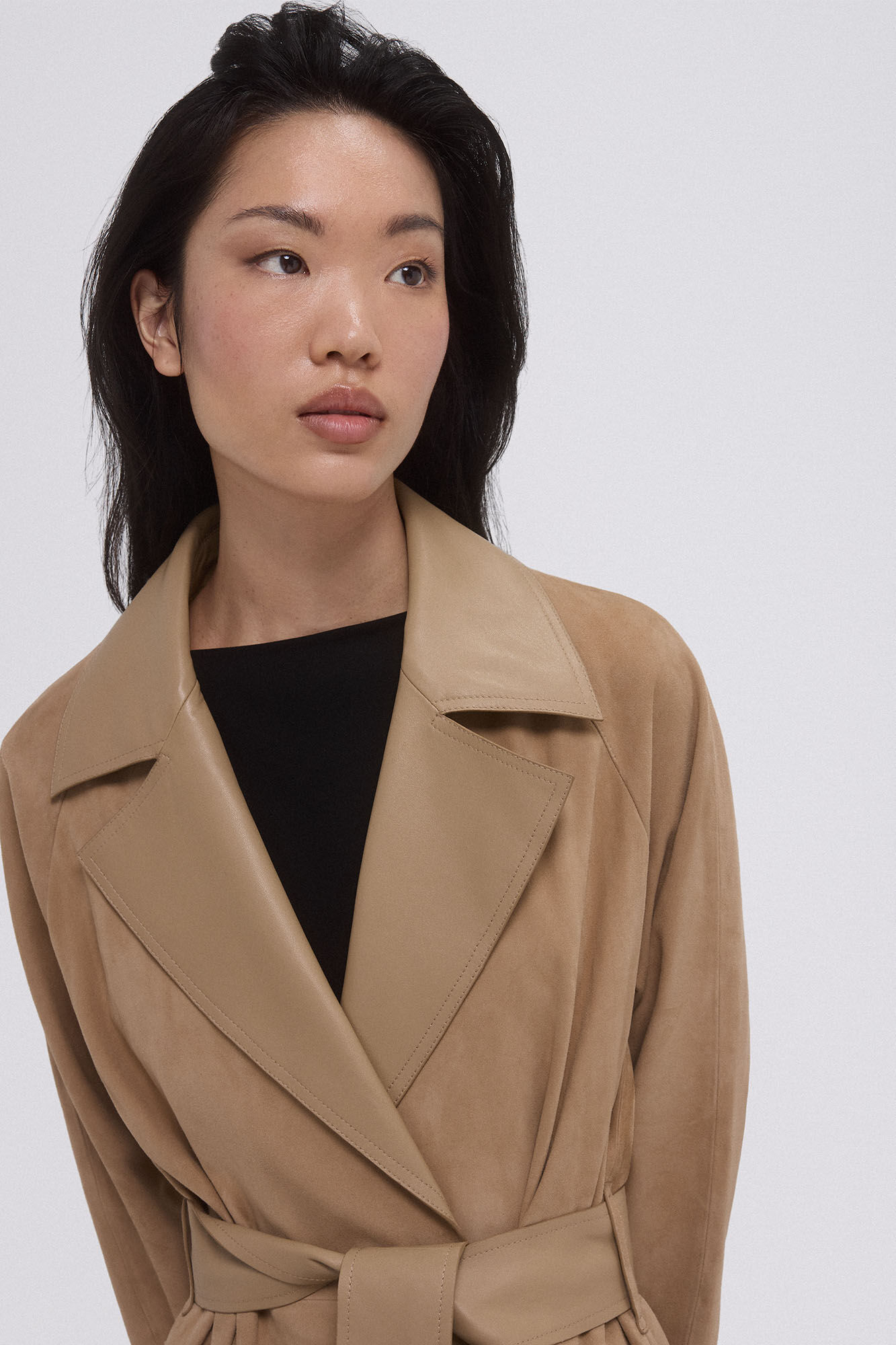 Pedro del Hierro leather trench Brown