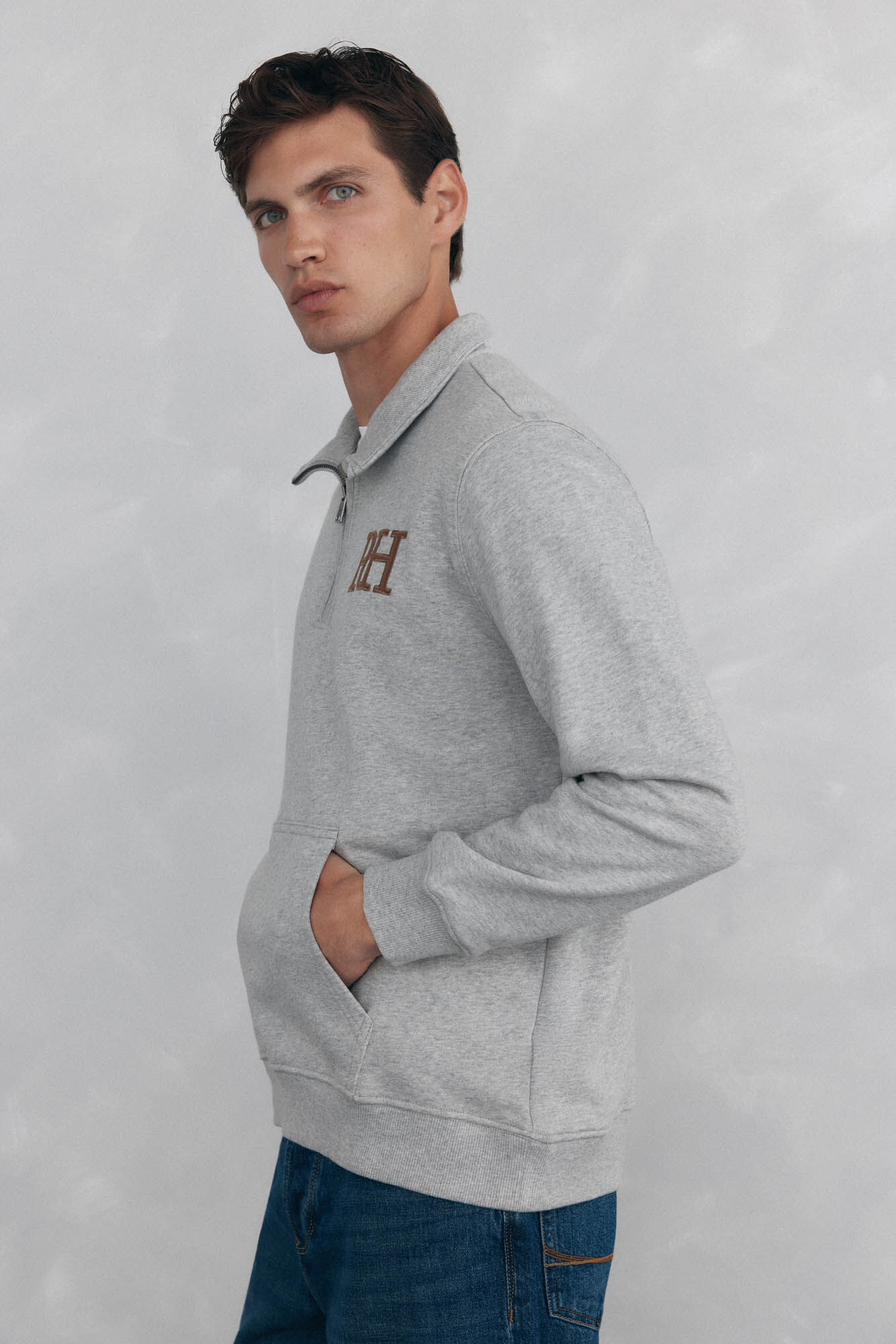 Pedro del Hierro Vespa neck sweatshirt Grey