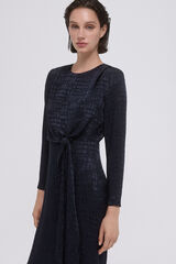 Pedro del Hierro Vestido jacquard lazada Azul