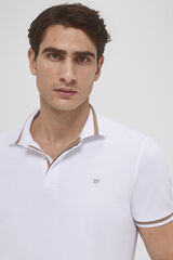 Pedro del Hierro Piqué tipped polo shirt White