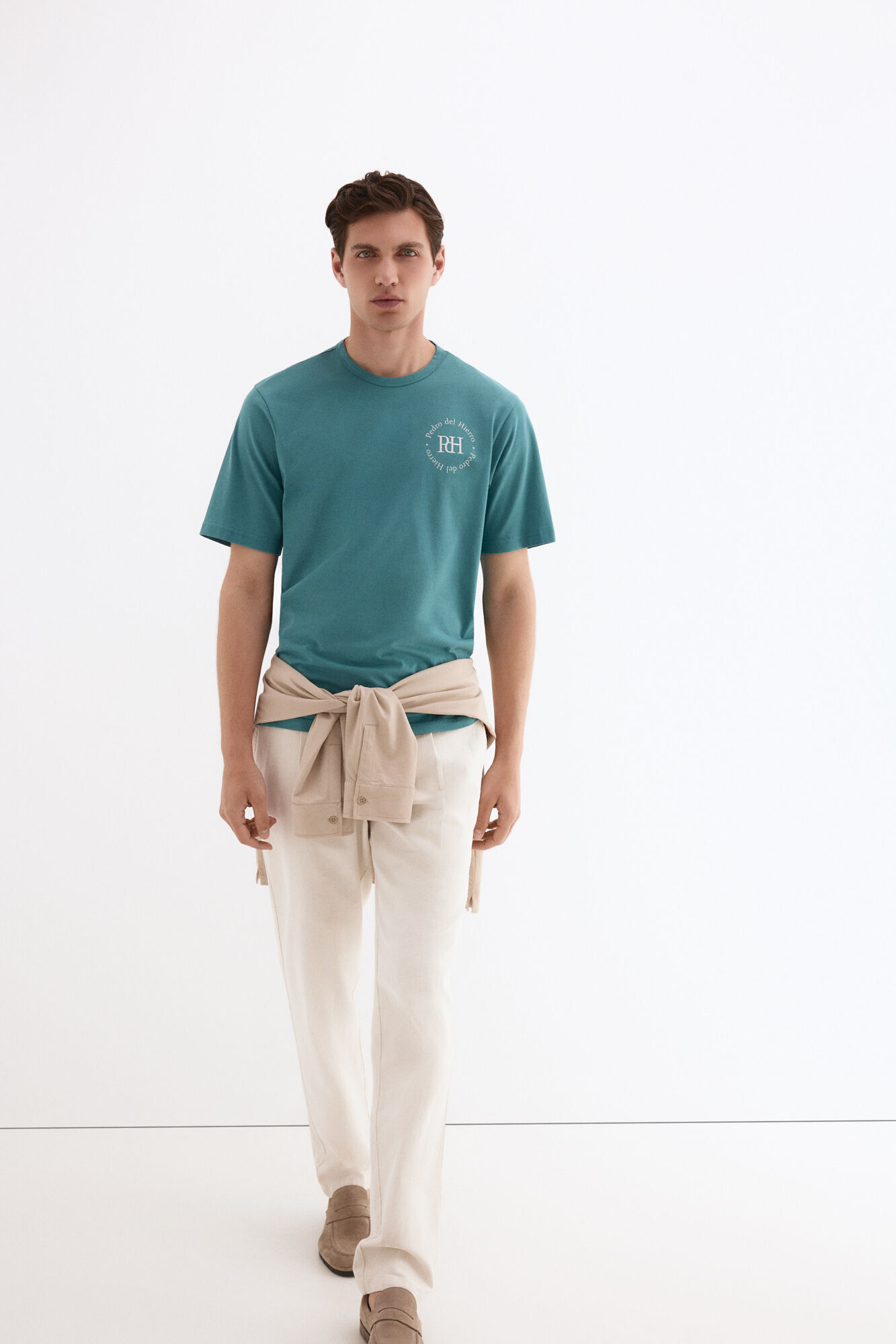 Pedro del Hierro Printed logo T-shirt Turquoise