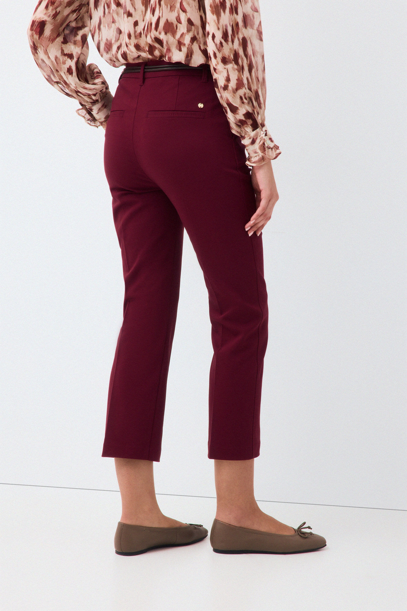 Pedro del Hierro Classic straight trousers Burgundy