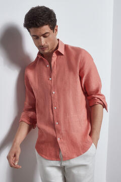 Pedro del Hierro Plain linen shirt Red