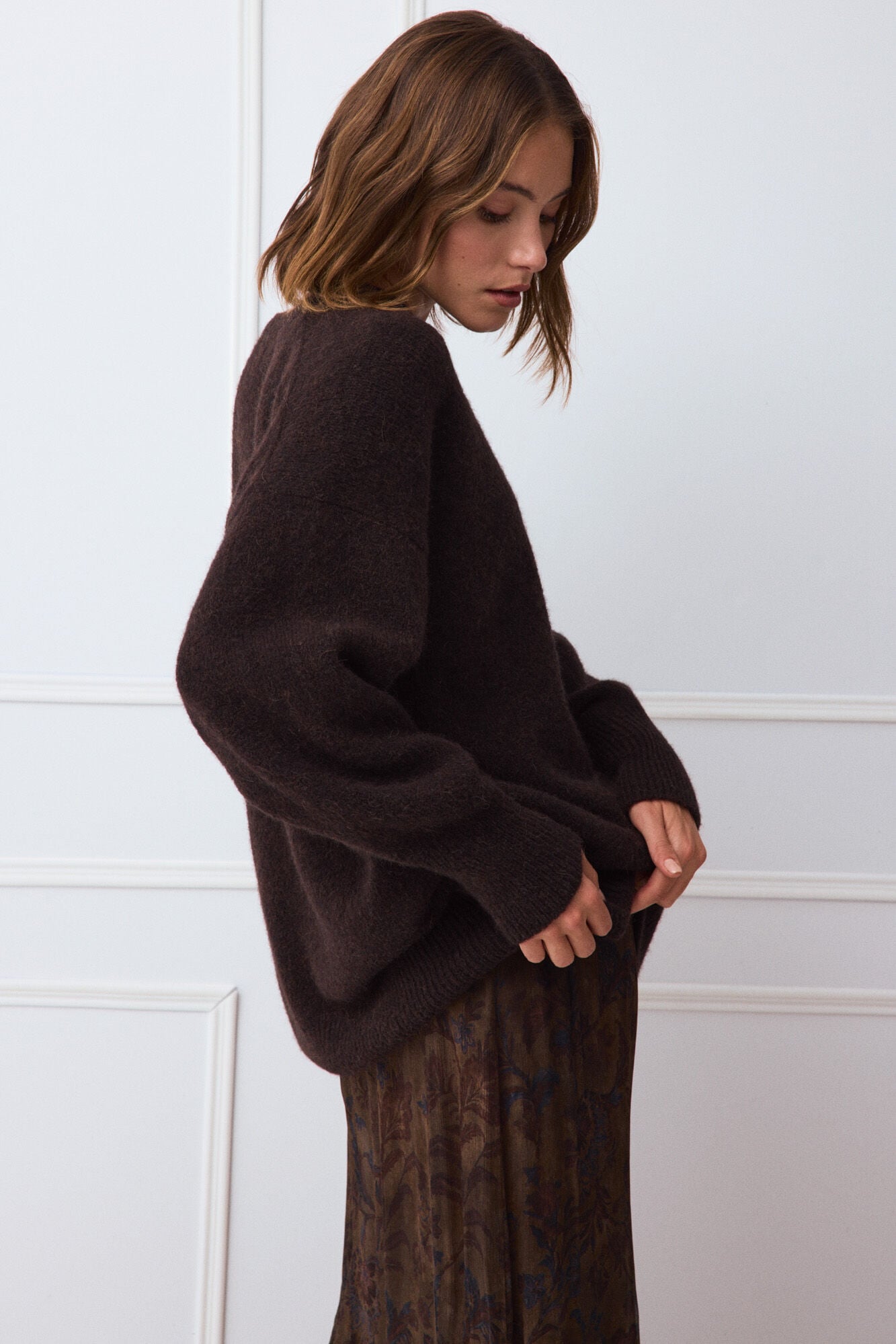 TFP by Tamara Falc&oacute; Oversize crew neck jumper Brown
