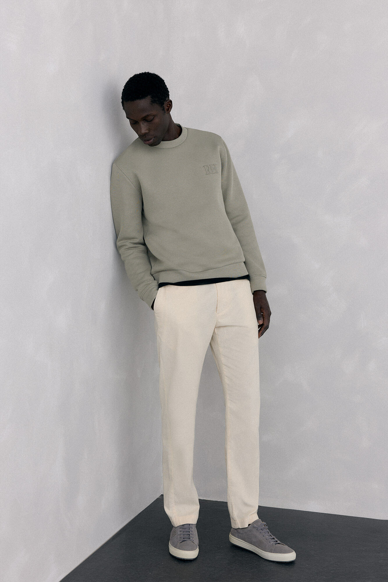 Pedro del Hierro Crew neck sweatshirt in technical fabric