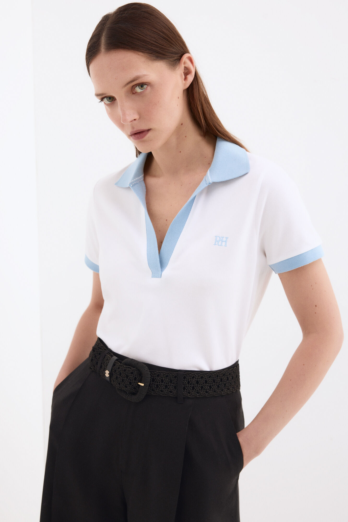 Pedro del Hierro Contrast short sleeve polo shirt