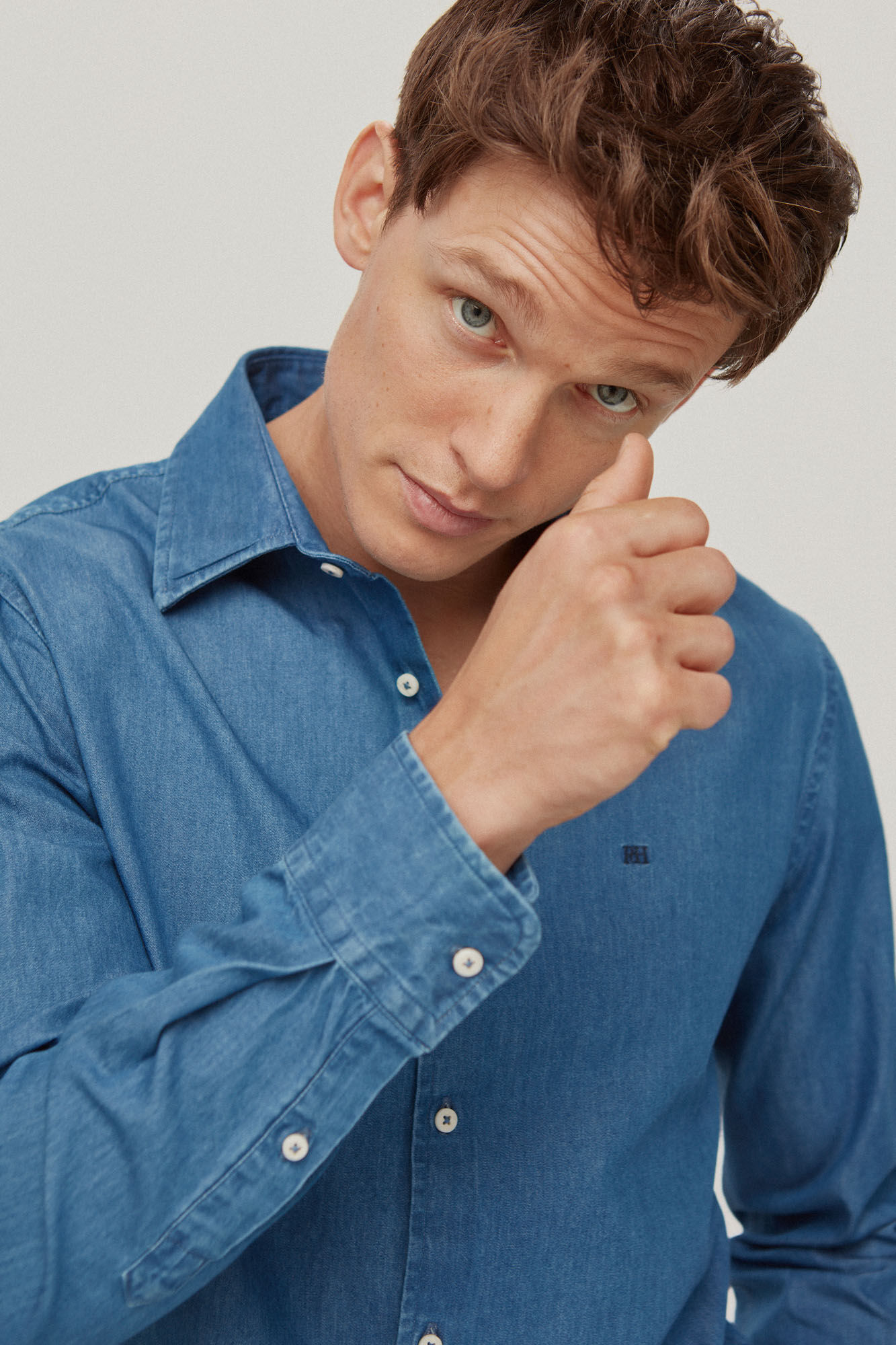 Pedro del Hierro Camisa denim Azul