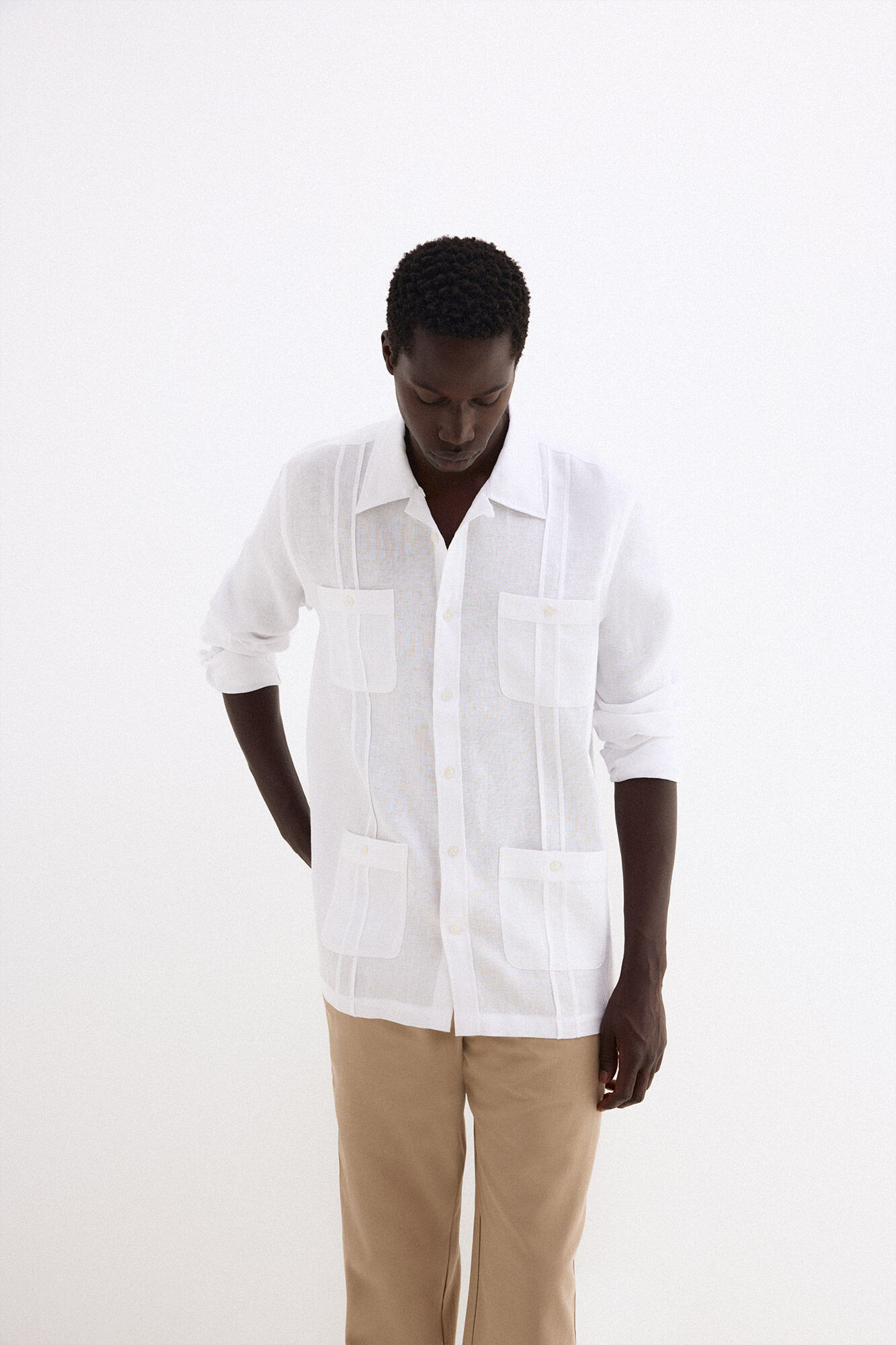 Pedro del Hierro Guayabera lino Blanco