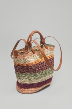 Pedro del Hierro Multicoloured raffia shopper bag Several