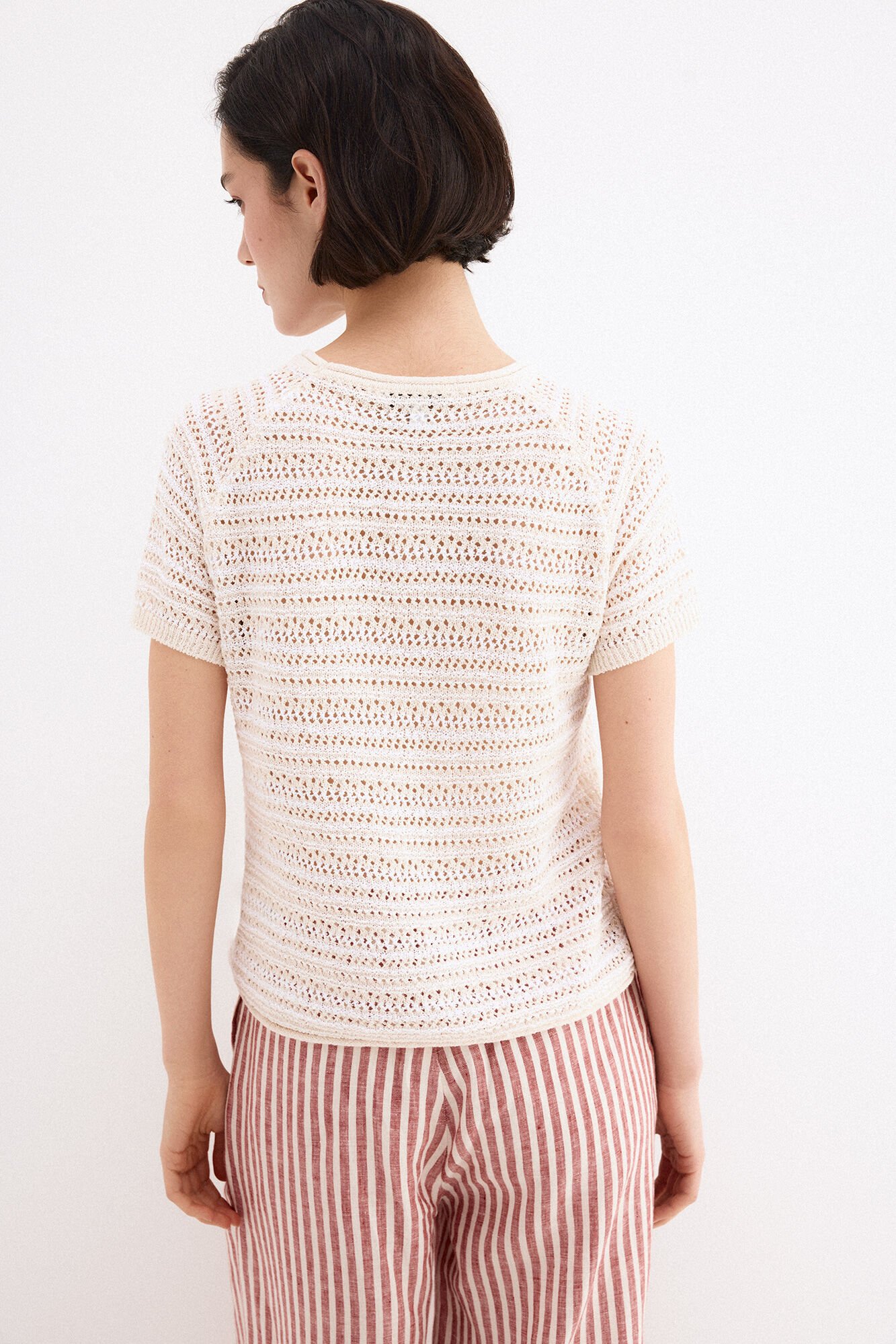 Pedro del Hierro Openwork fabric short sleeve T-shirt Several