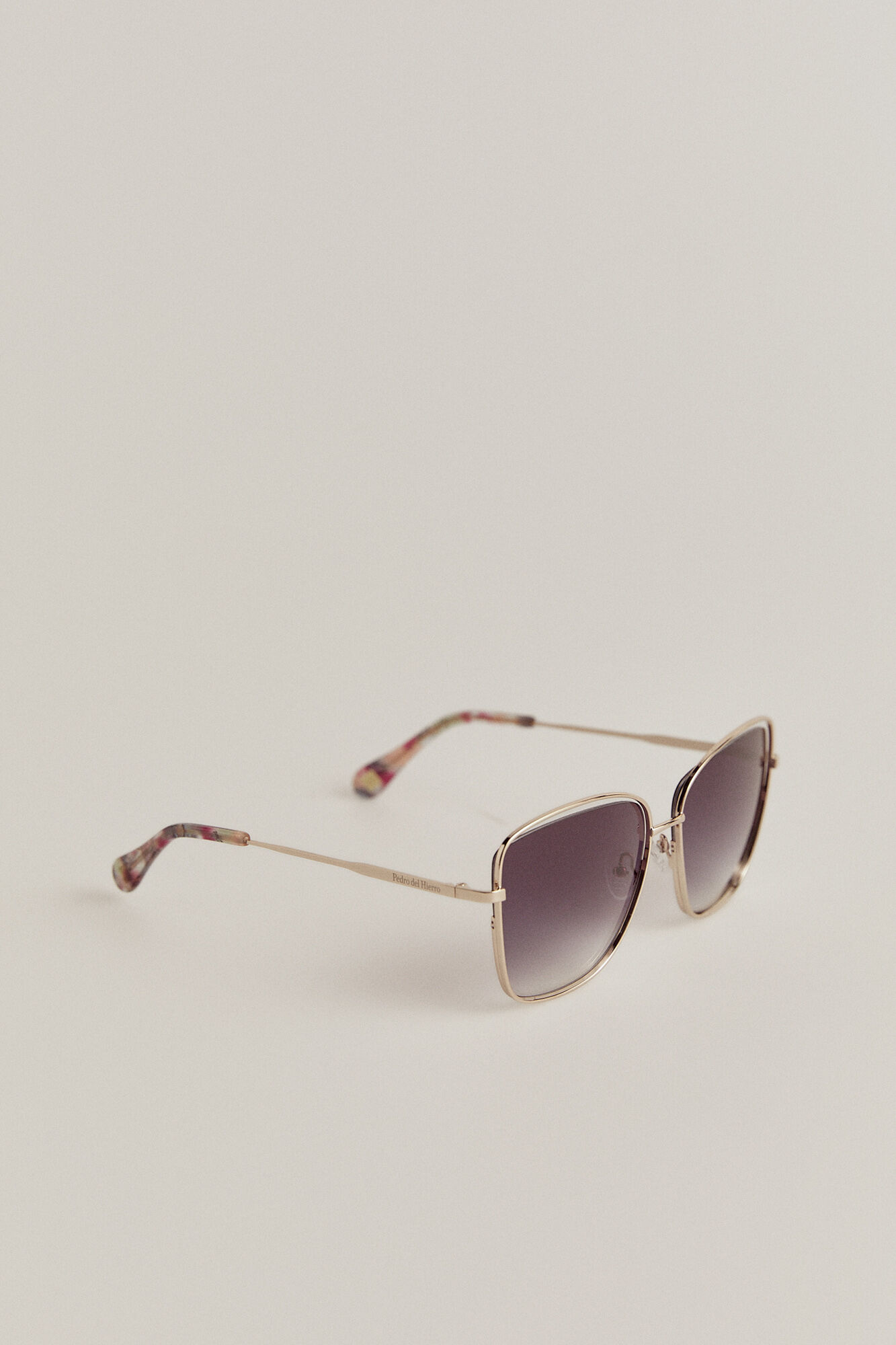Pedro del Hierro Gold temple maxi sunglasses Yellow