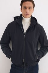 Pedro del Hierro Technical lightweight hooded jacket Blue