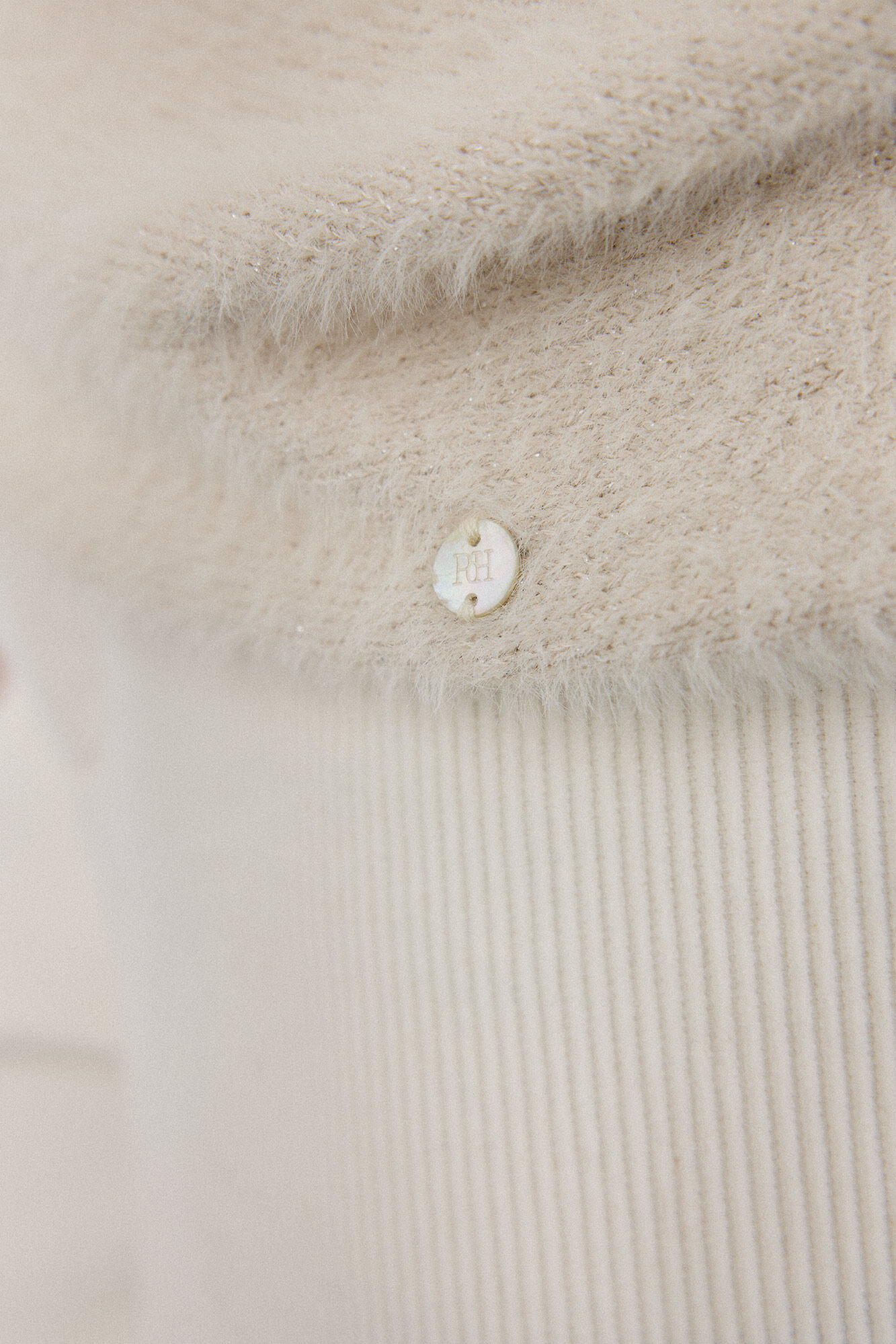 Pedro del Hierro Asymmetrical jumper with shiny yarn Beige