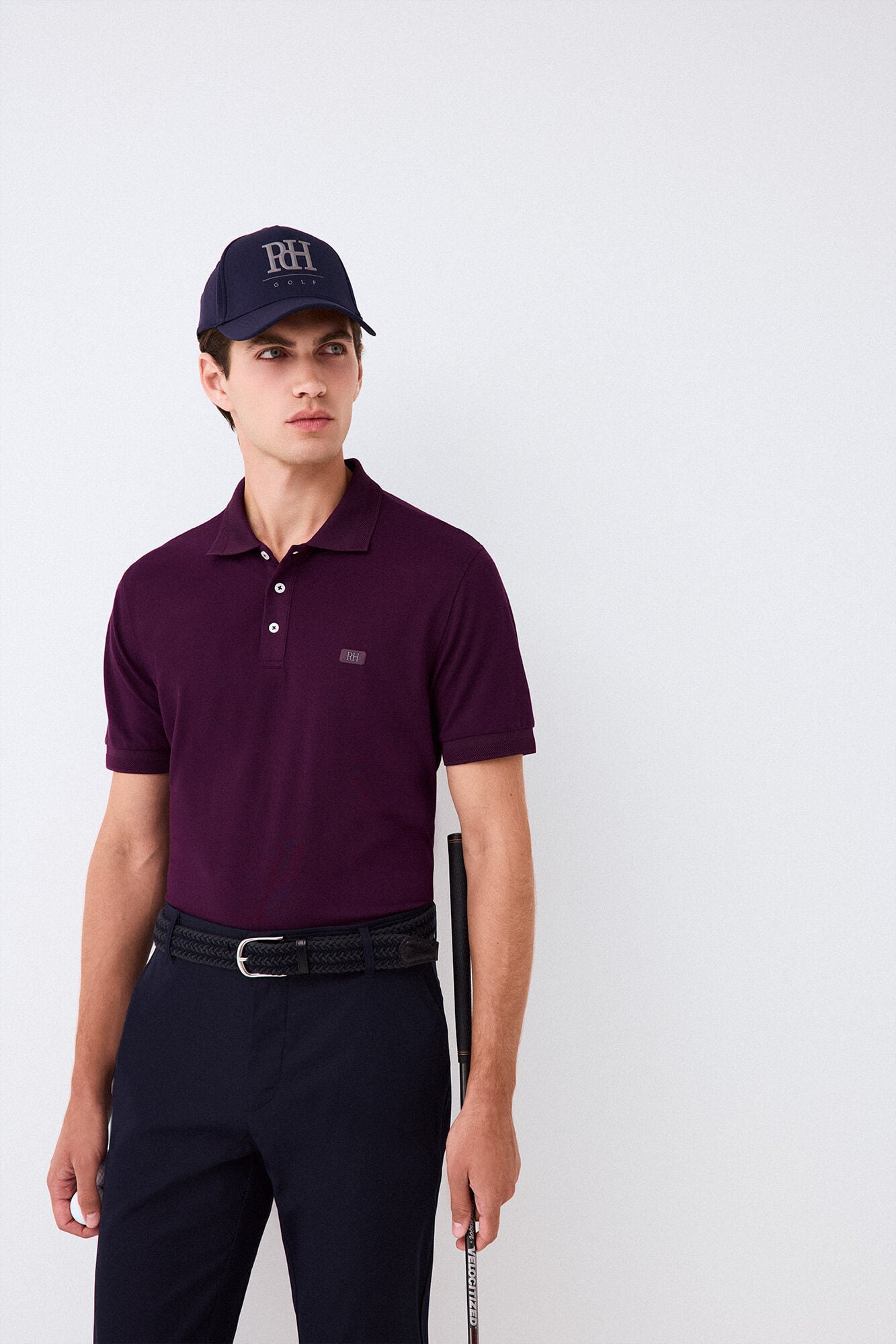 Pedro del Hierro Plain jacquard collar polo shirt