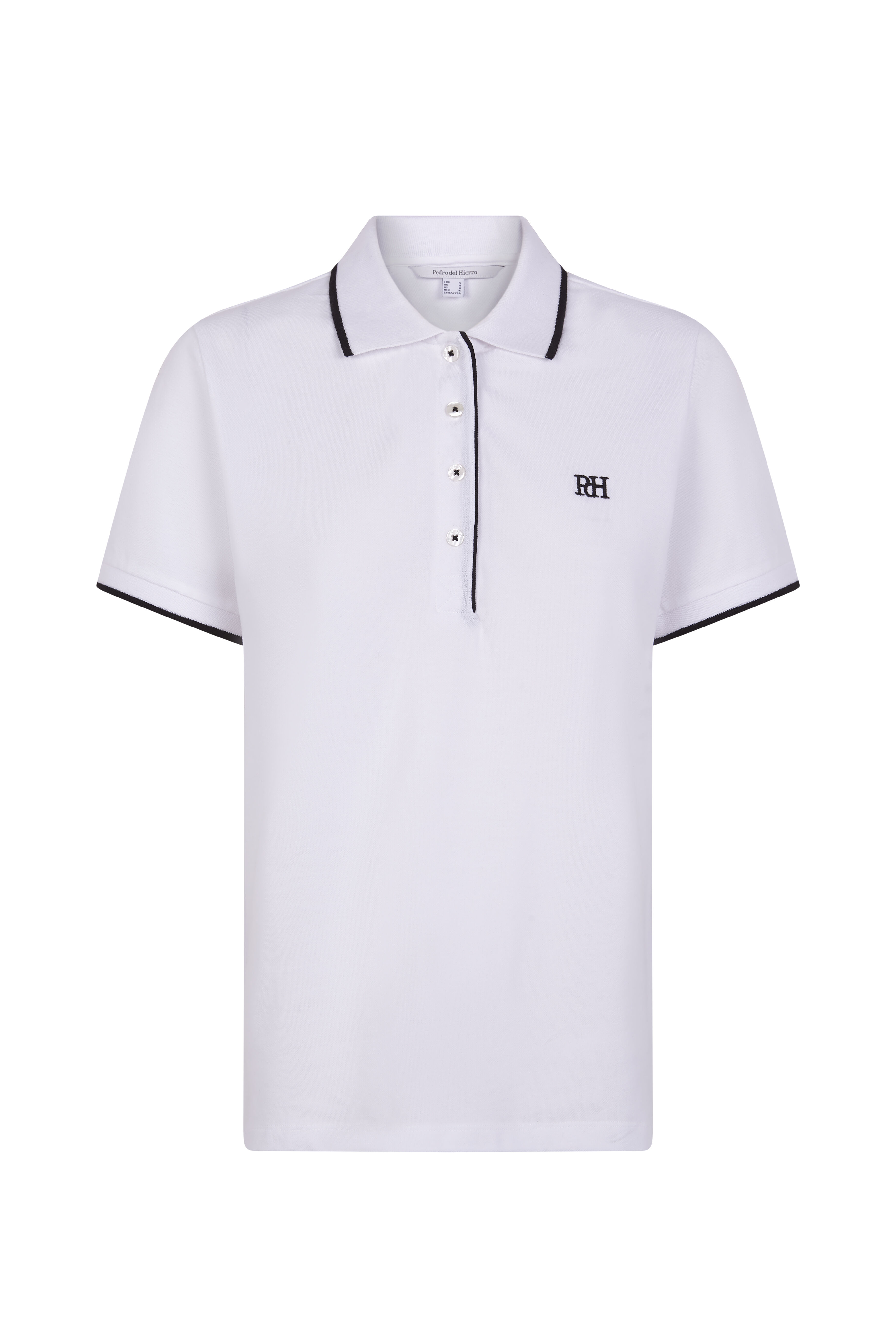 Pedro del Hierro Camisa polo de manga curta contrastante Branco