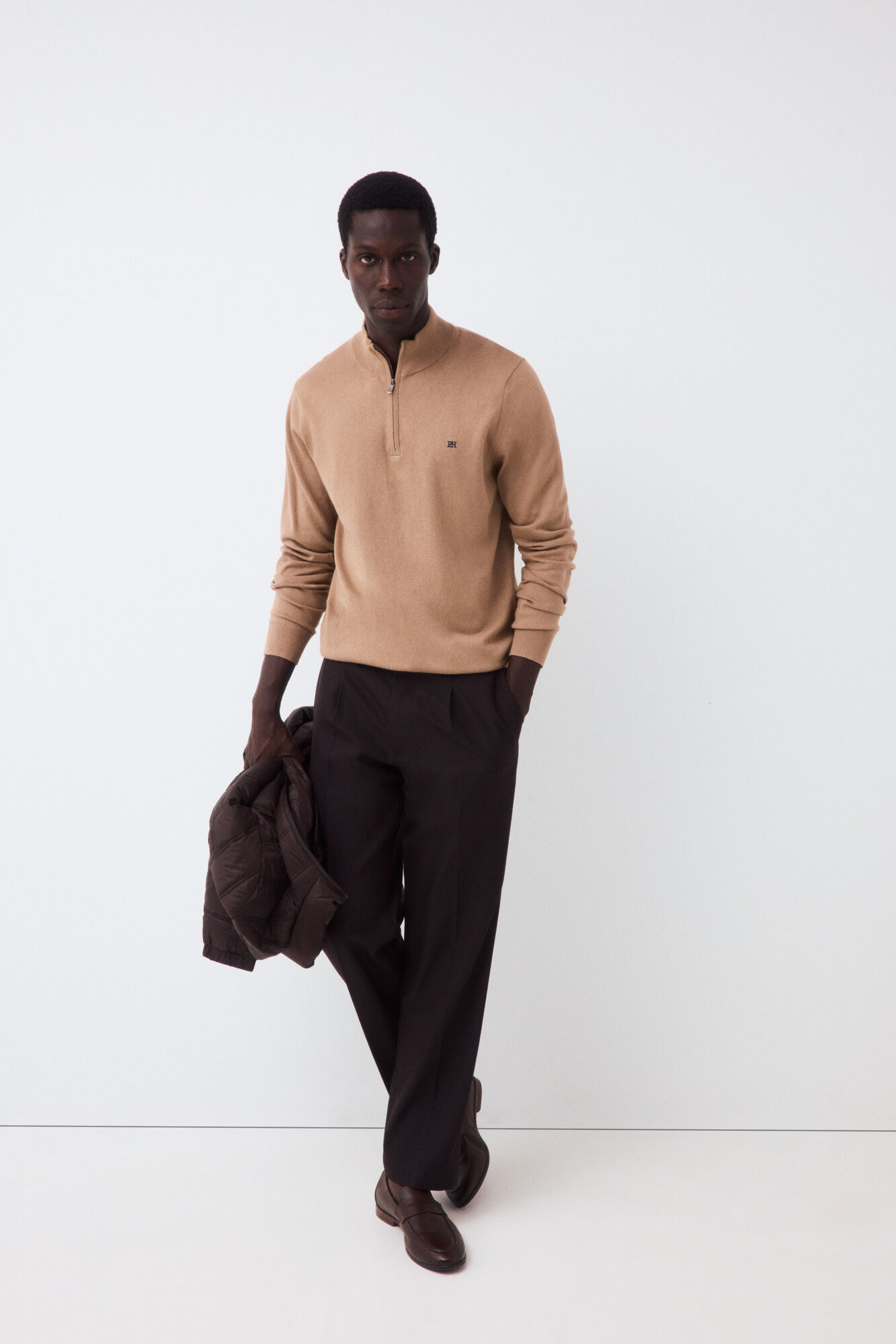 Pedro del Hierro Premium cotton silk cashmere knit jumper Beige