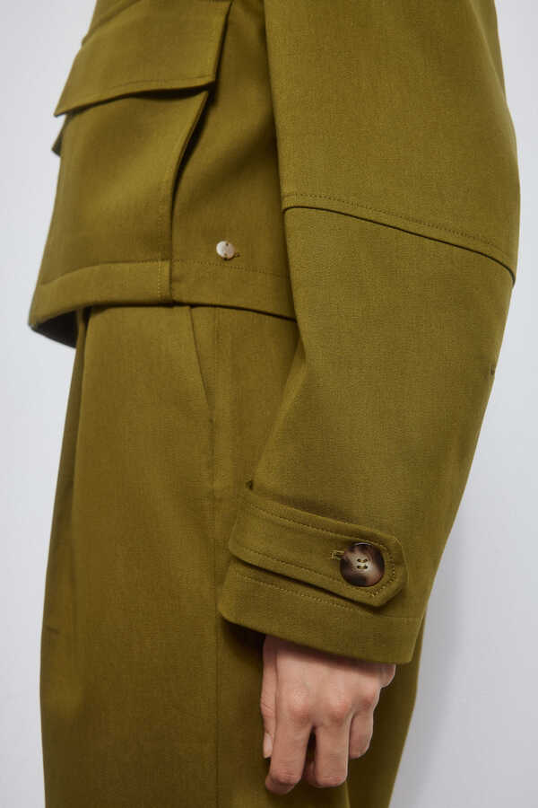 Pedro del Hierro Short jacket with patch pockets Green