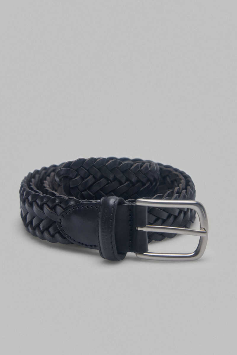Pedro del Hierro Woven leather belt Black