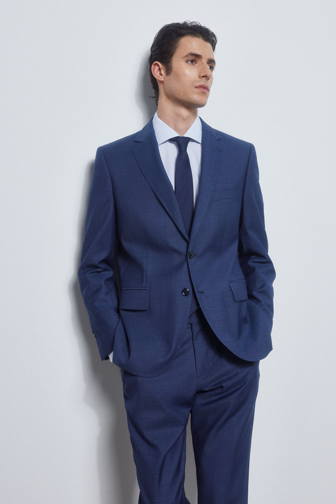 Pedro del Hierro Tailored fit blue blazer Blue