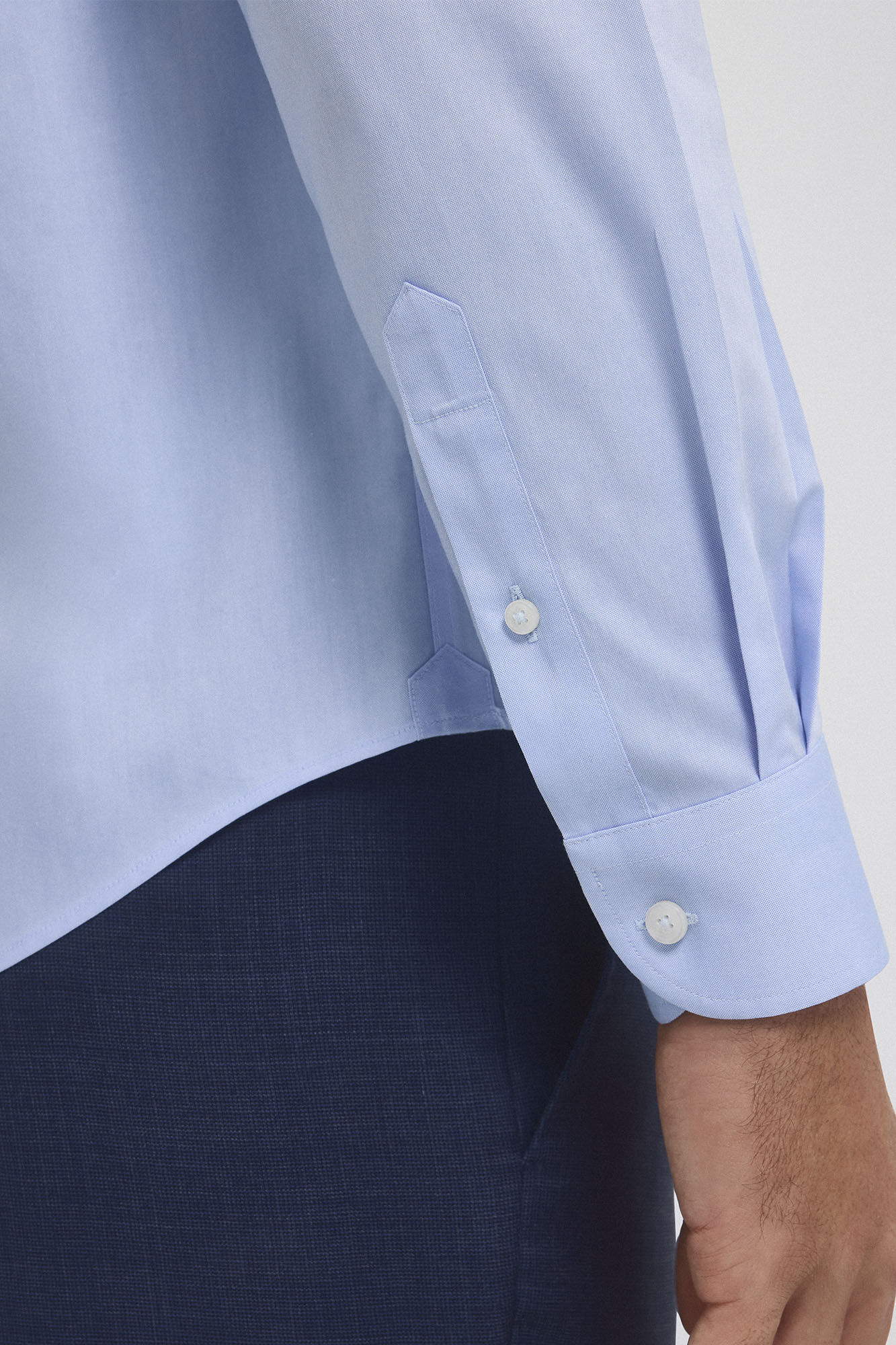 Pedro del Hierro Camisa vestir non iron y antimanchas lisa tailored fit Azul