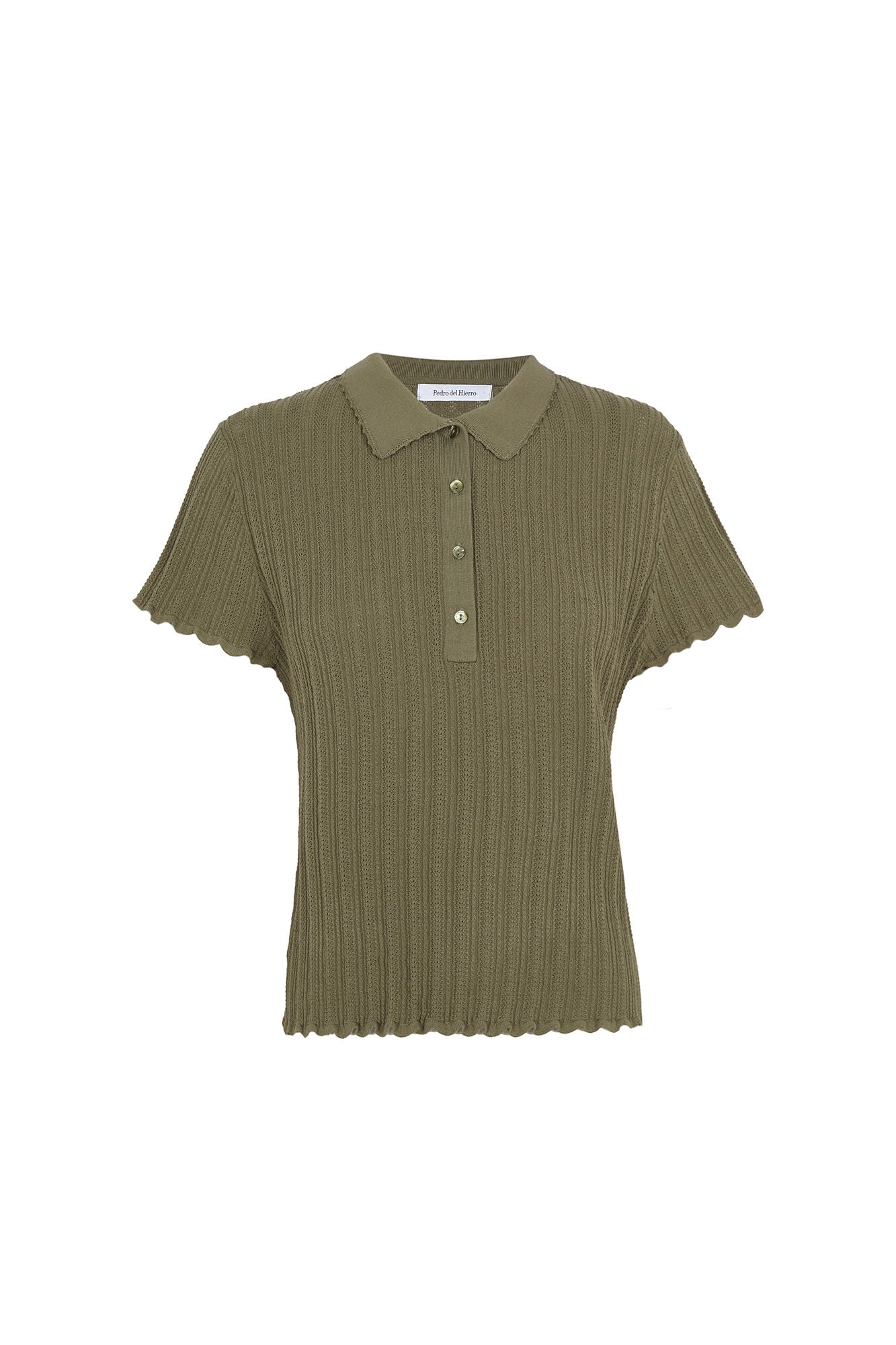 Pedro del Hierro Polo neck structure short sleeve jumper Green
