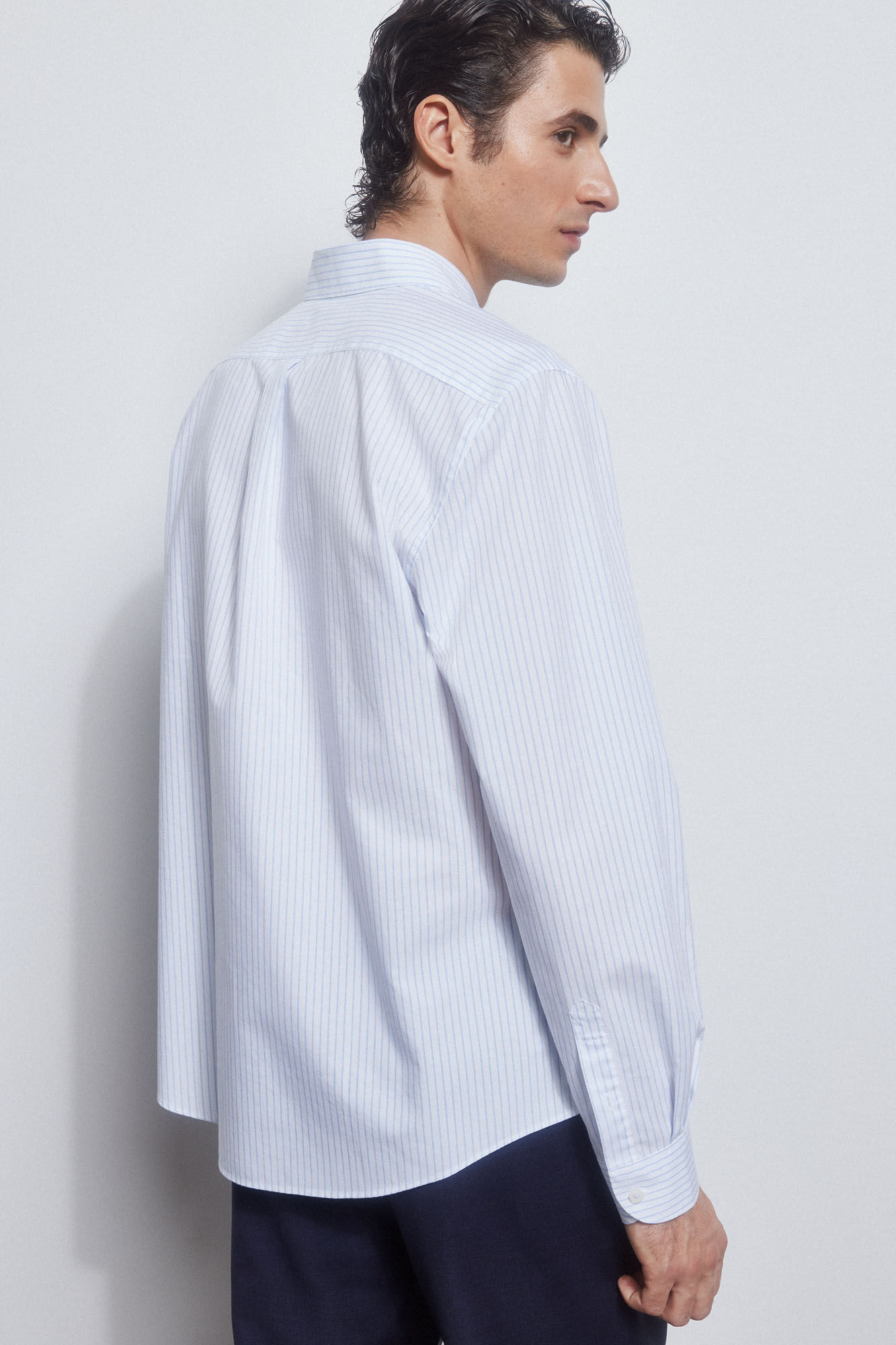 Pedro del Hierro Camisa rayas facil plancha + anti olor slim fit Azul