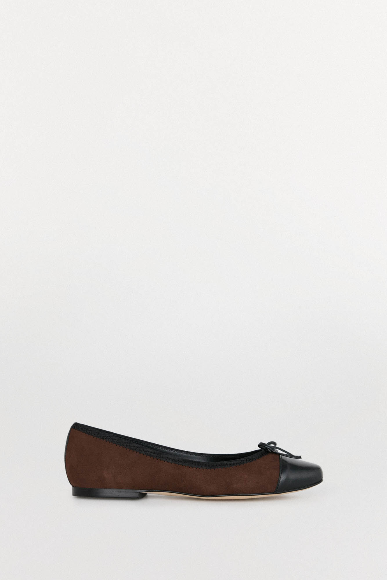 Pedro del Hierro leather ballerina with logo toe Brown