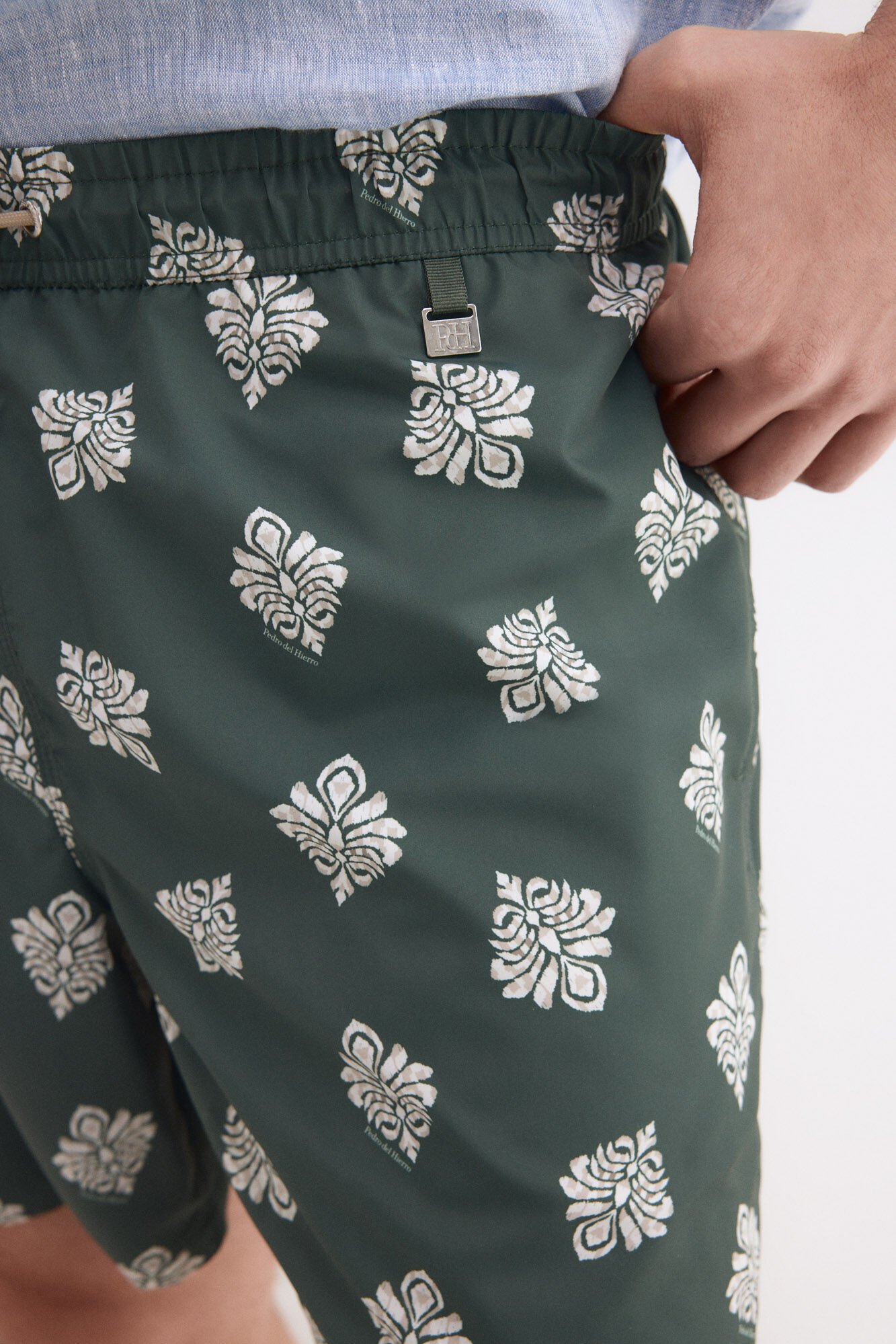 Pedro del Hierro Fato de banho estampado &eacute;tnico Verde