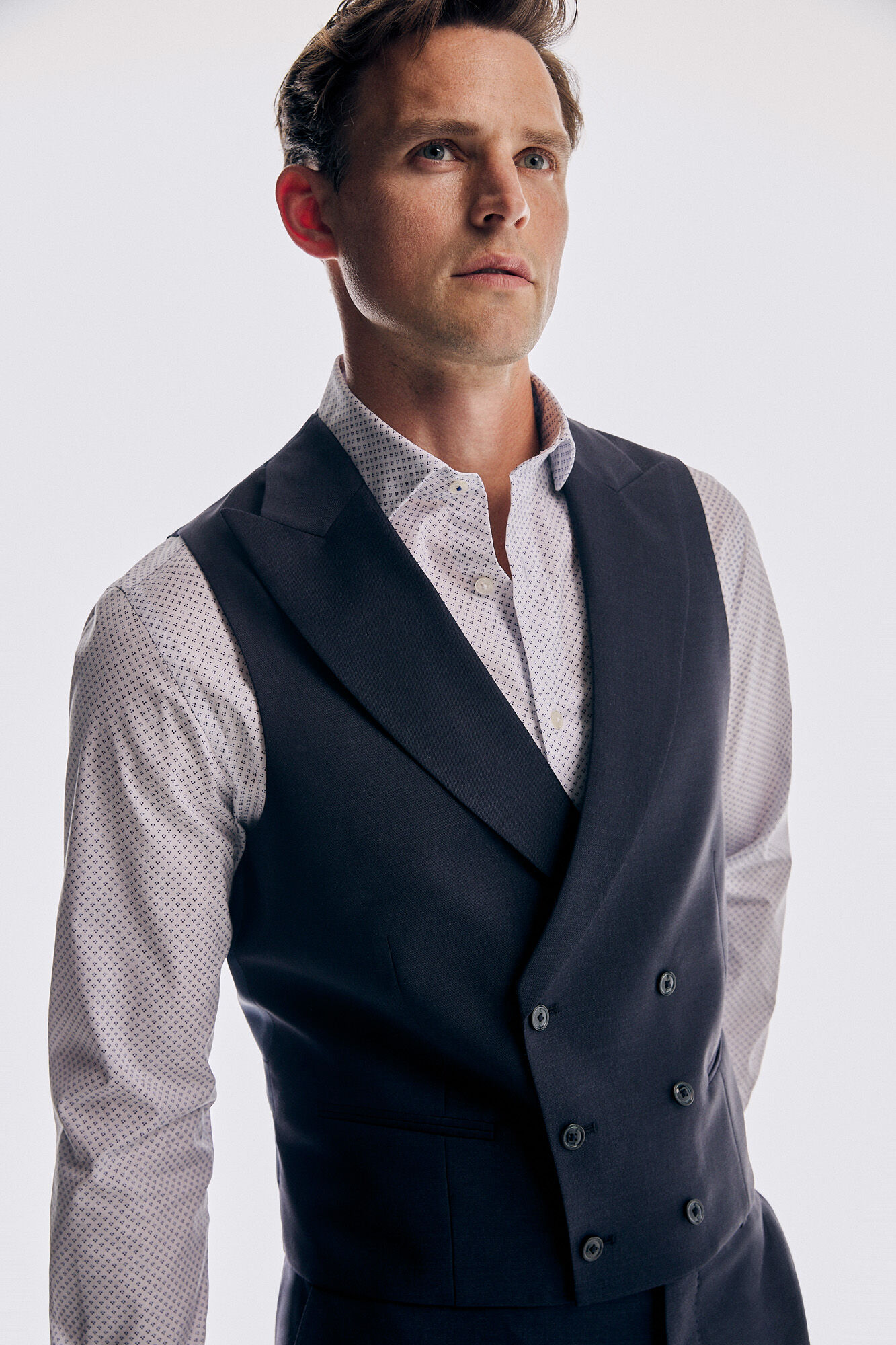 Pedro del Hierro Chaleco azul tailored fit Azul