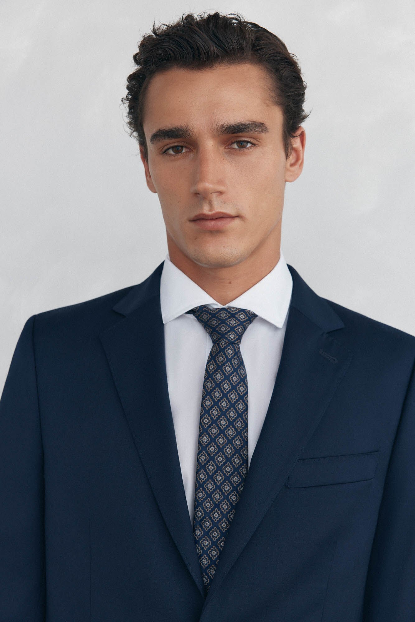 Pedro del Hierro Blazer bi-el&aacute;stico liso e sob medida Azul