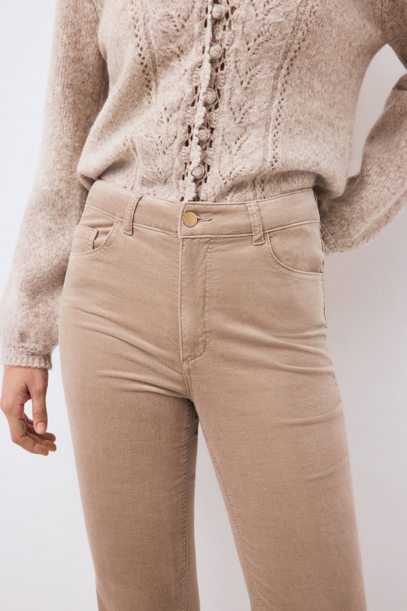 Pedro del Hierro Velvet flare trousers Brown