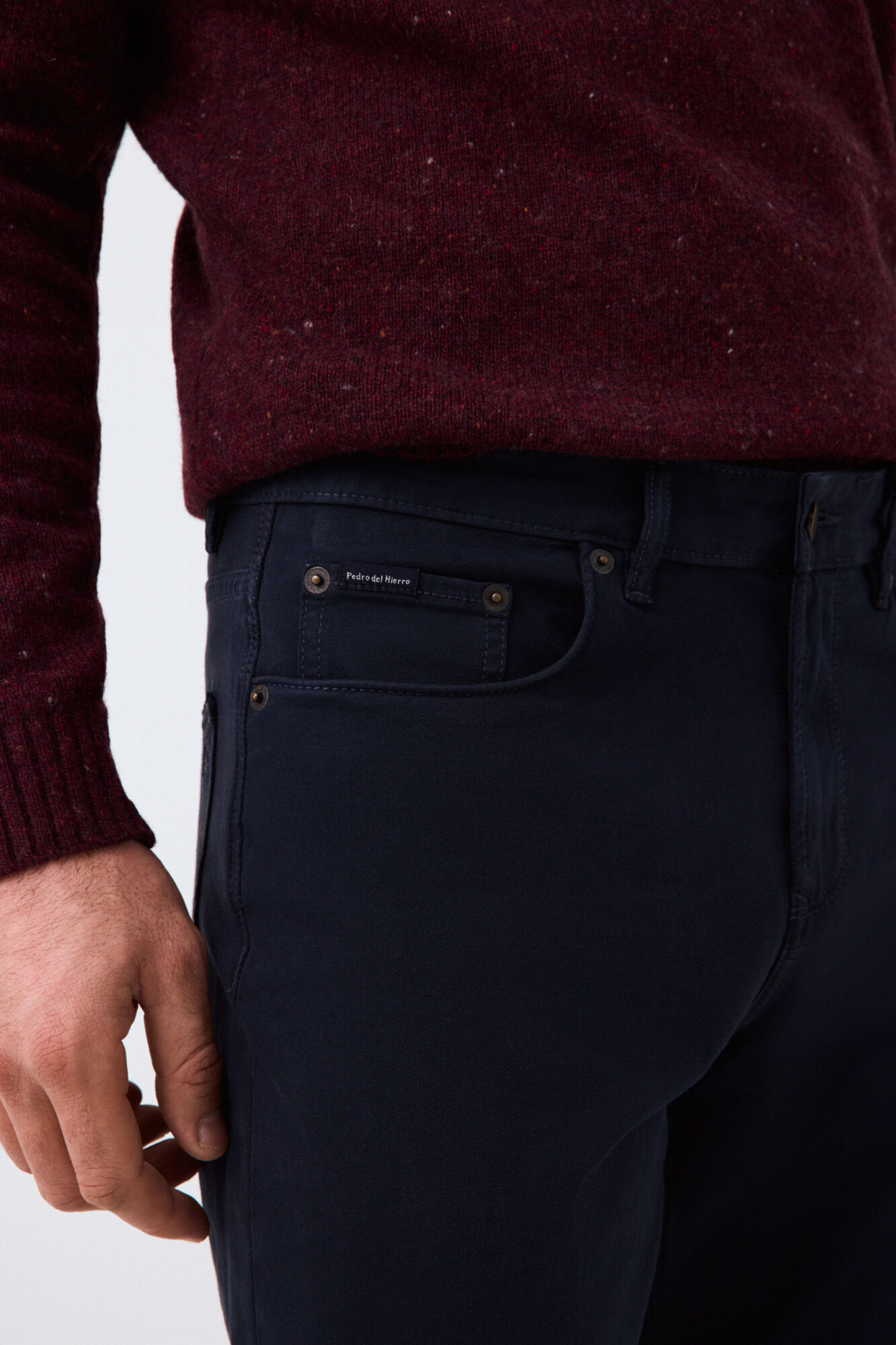 Pedro del Hierro Colour slim fit 5 pocket trousers Blue