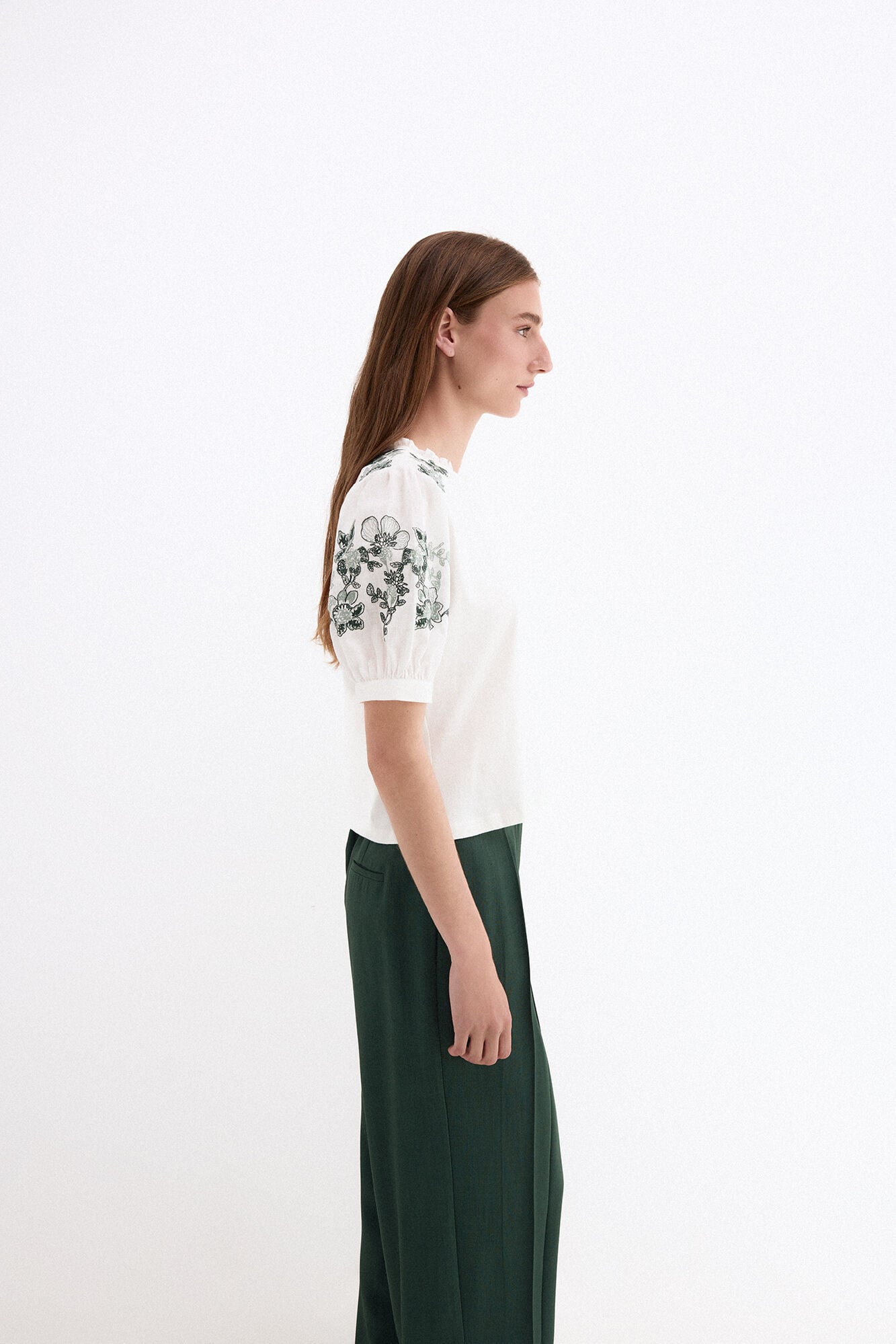 Pedro del Hierro Embroidered combined T-shirt White
