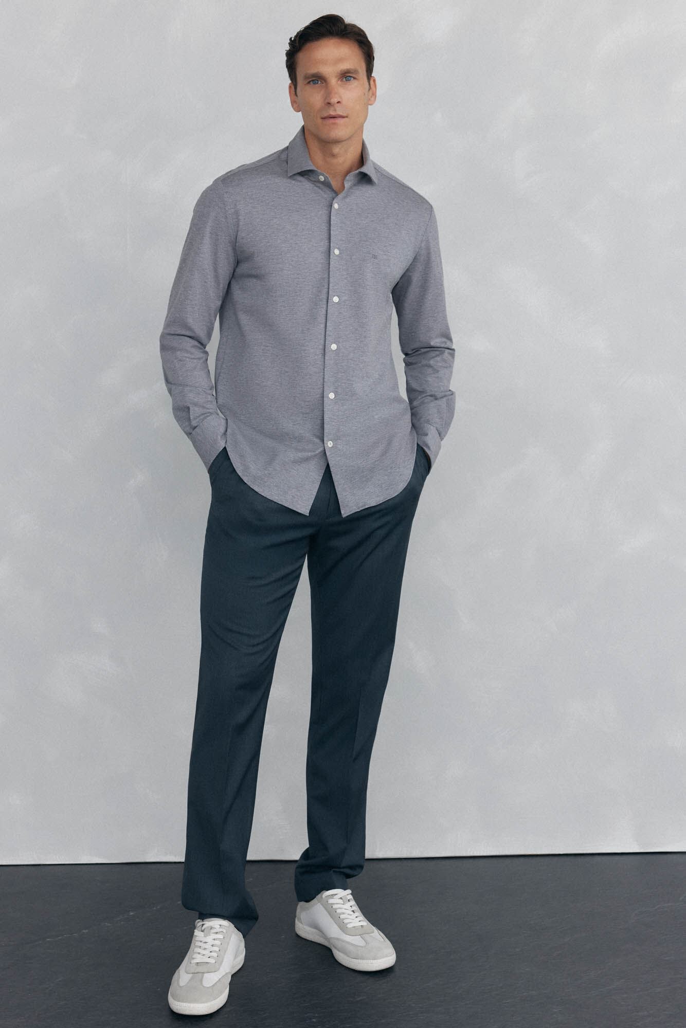 Pedro del Hierro jersey-knit knit shirt Grey