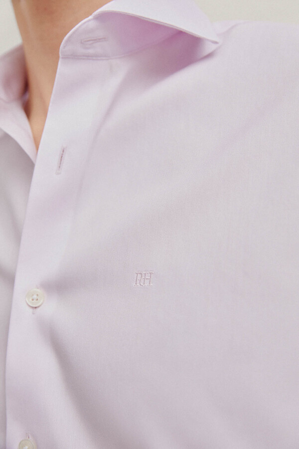 Pedro del Hierro Camisa vestir pinpoint liso non iron + antimanchas Rosa