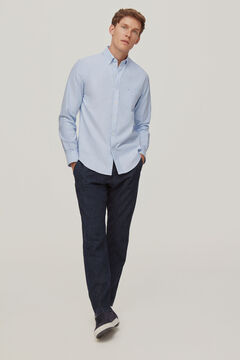 Pedro del Hierro Plain non-iron stain-resistant shirt Blue