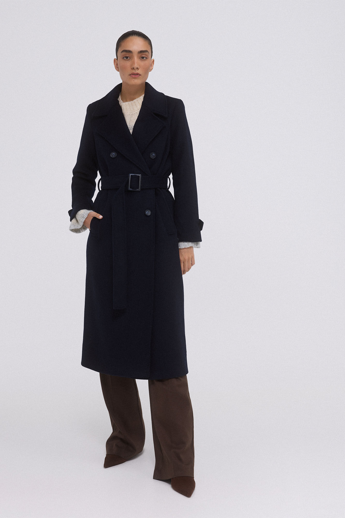 Pedro del Hierro Sobretudo de tecido Azul