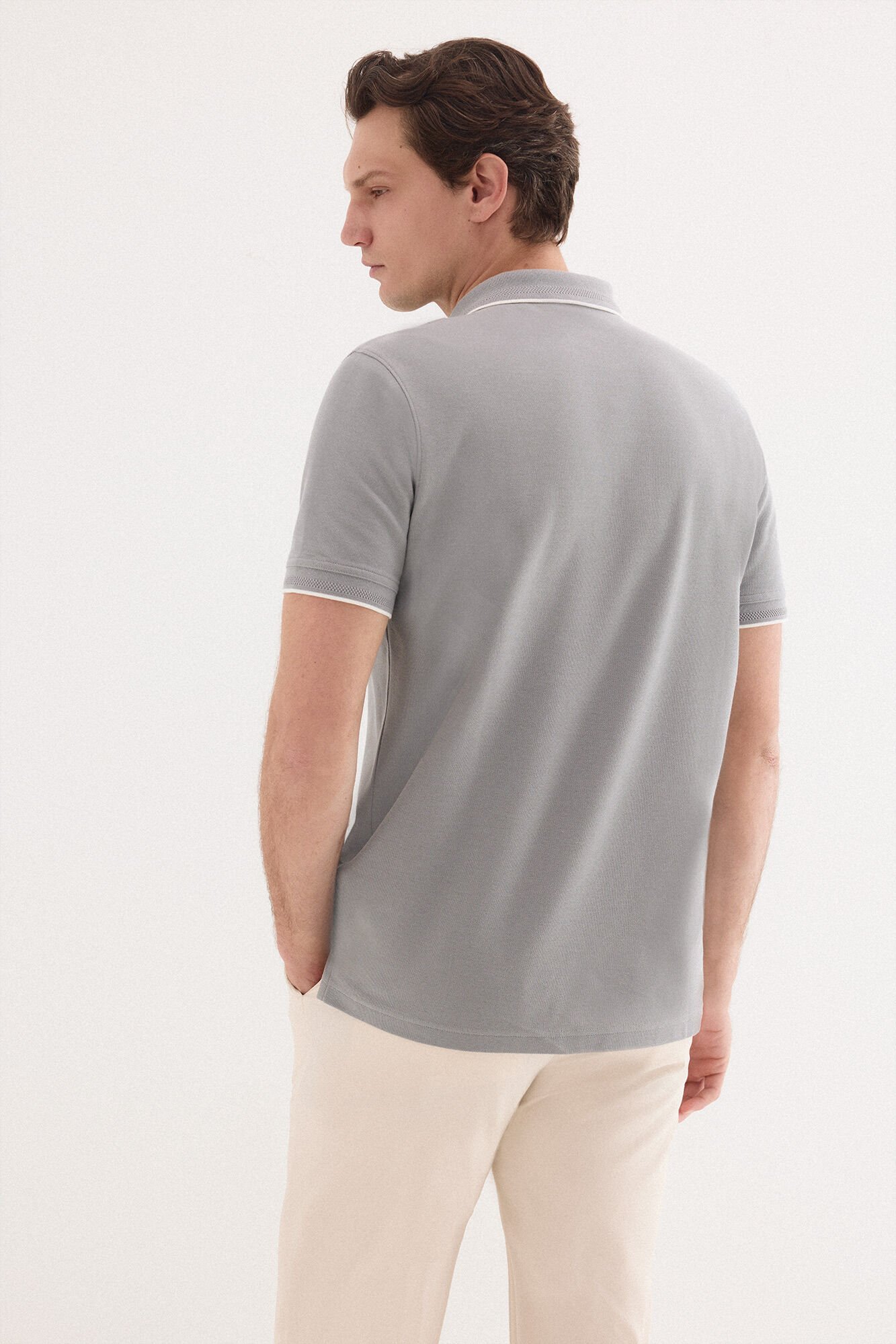 Pedro del Hierro Polo shirt with logo tips Grey