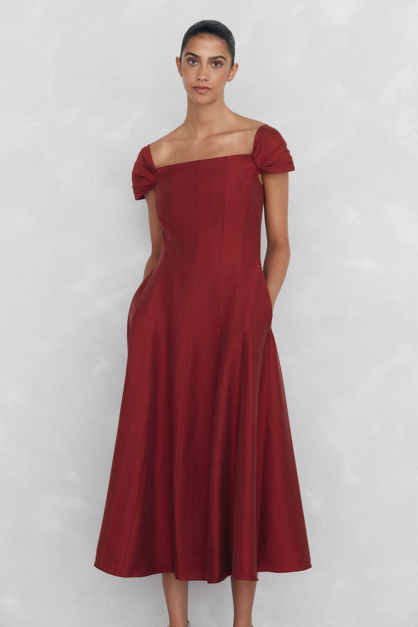 Pedro del Hierro Midi dress cuts Red