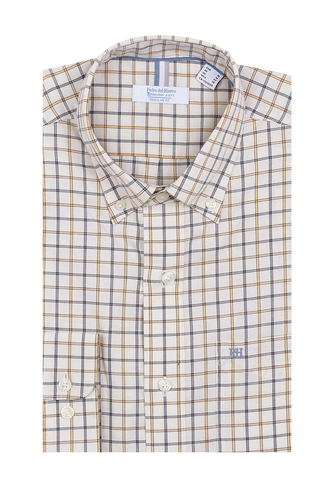 Pedro del Hierro Camisa aos quadrados regular fit Azul